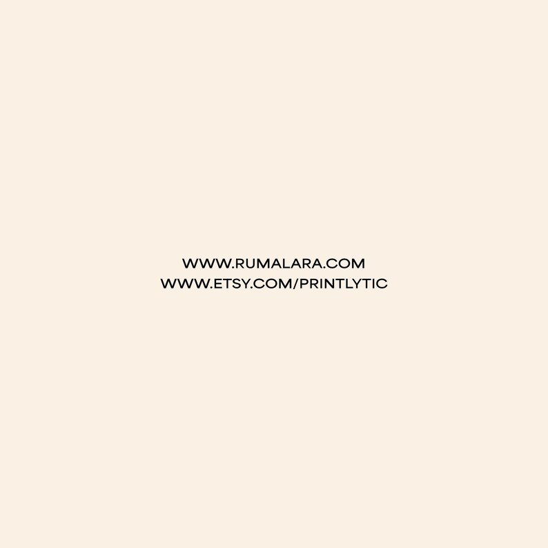Puede incluir: Direcci&oacute;n del sitio web para Rumalara y la tienda Etsy Printlytic.