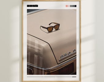 Arte de pared neutro beige bronceado, impresión de moda de lujo, estética de descarga digital, decoración de pared Hypebeast, arte de lujo para diseñador de moda, revista