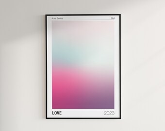Retro Aura Gradient Poster, Bauhaus Decor (Digital Download)