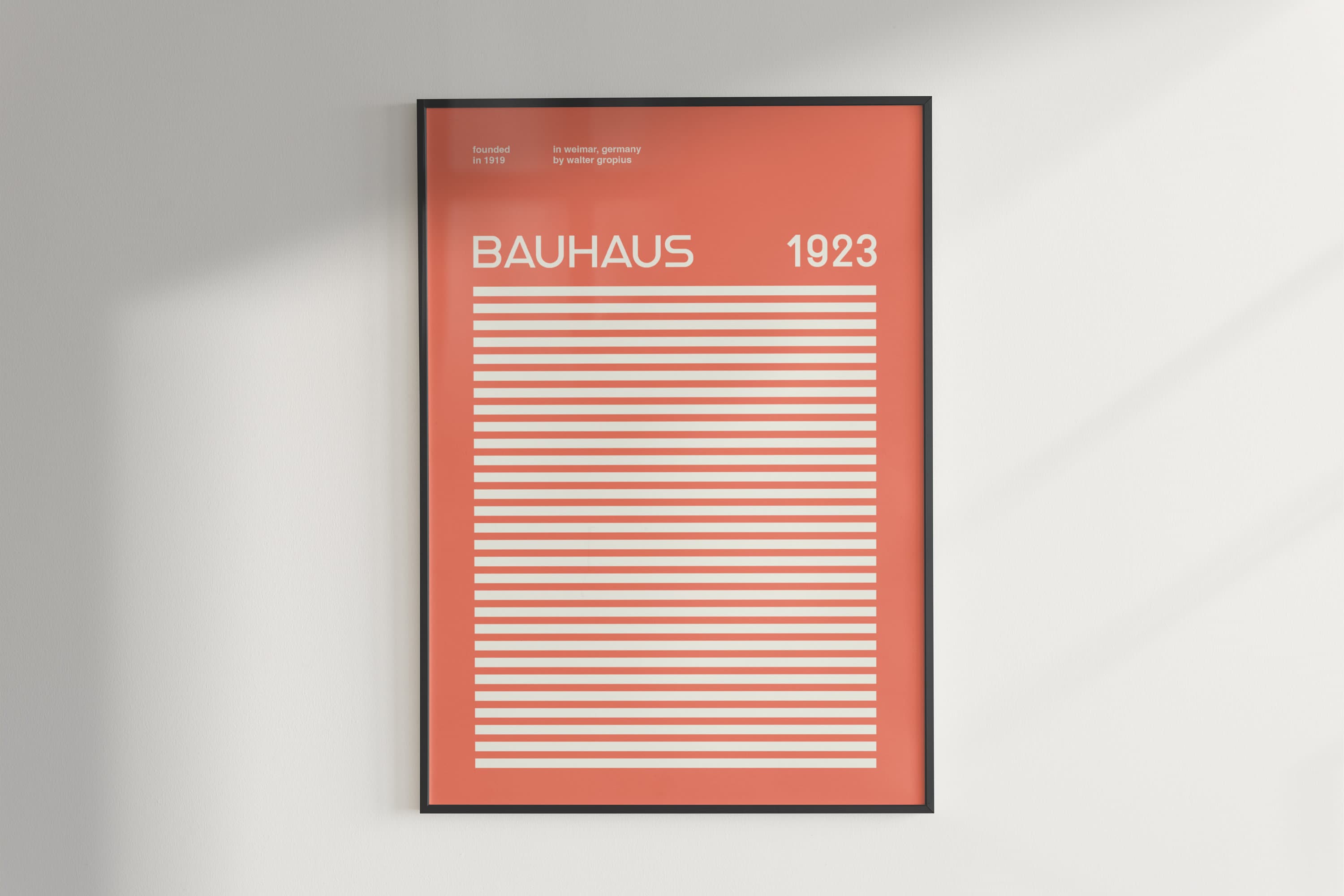 Orange Bauhaus Exhibition Poster, Geometric Minimalist Print (digital ...