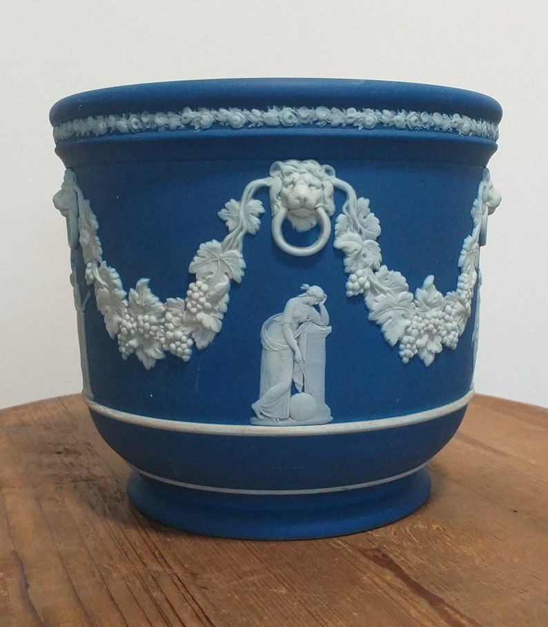 Antique Wedgwood Jasperware Flower Pot Planter Jardinier C 1890 Etsy