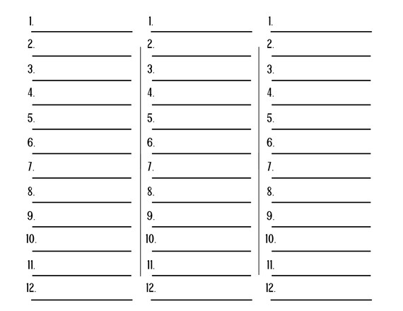 Scattergories Sheet | Etsy