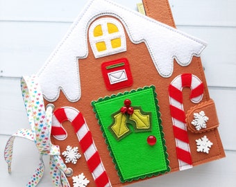 Kerst rustig boek patroon pdf, viltboekpatroon, kerstman patroon, baby activiteit boek svg, sensorisch boek kinderen, vilt naaipatroon