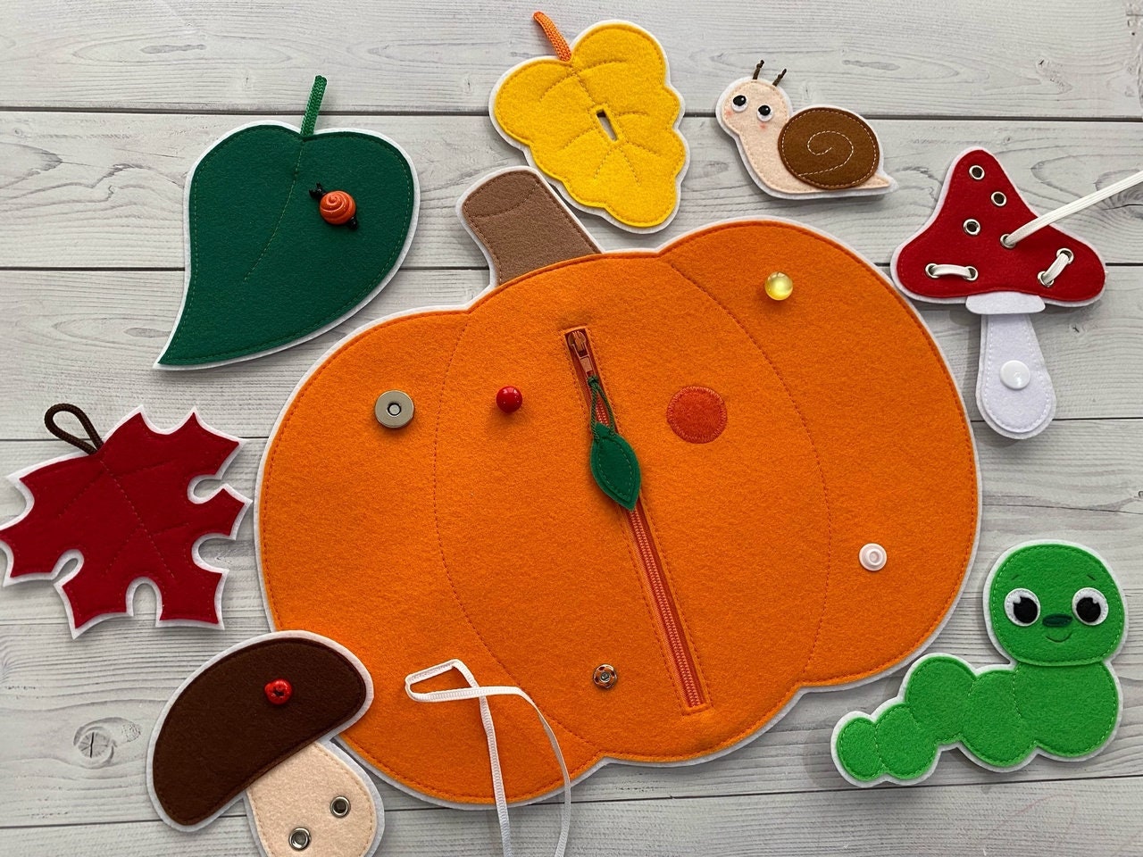 Felt Pumpkin Pattern PDF &amp; Tutorial Felt Fasteners Toys - Etsy