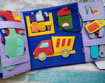 Transport Quiet book Pattern, Felt book pattern pdf, Soft montessori book tutorial, Busy book sewing ideas for kids 2, 3, 4 year old