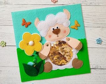 Patrón de libro de actividades de ovejas en PDF y página de tutorial, patrón de libro de actividades de fieltro, libro de actividades de granja en formato SVG, juguetes sensoriales, patrón de costura de fieltro para niños pequeños