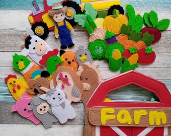 Patrón de libro de actividades de la granja para niños pequeños, patrón de libro de fieltro en PDF, ideas de libros de actividades para niños de 2, 3 y 4 años.