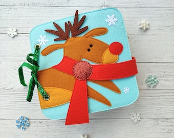 Christmas Quiet Book pattern PDF toddler, Santa's Felt book svg, Baby activity book pdf, Sensory book kids, felt sewing pattern baby