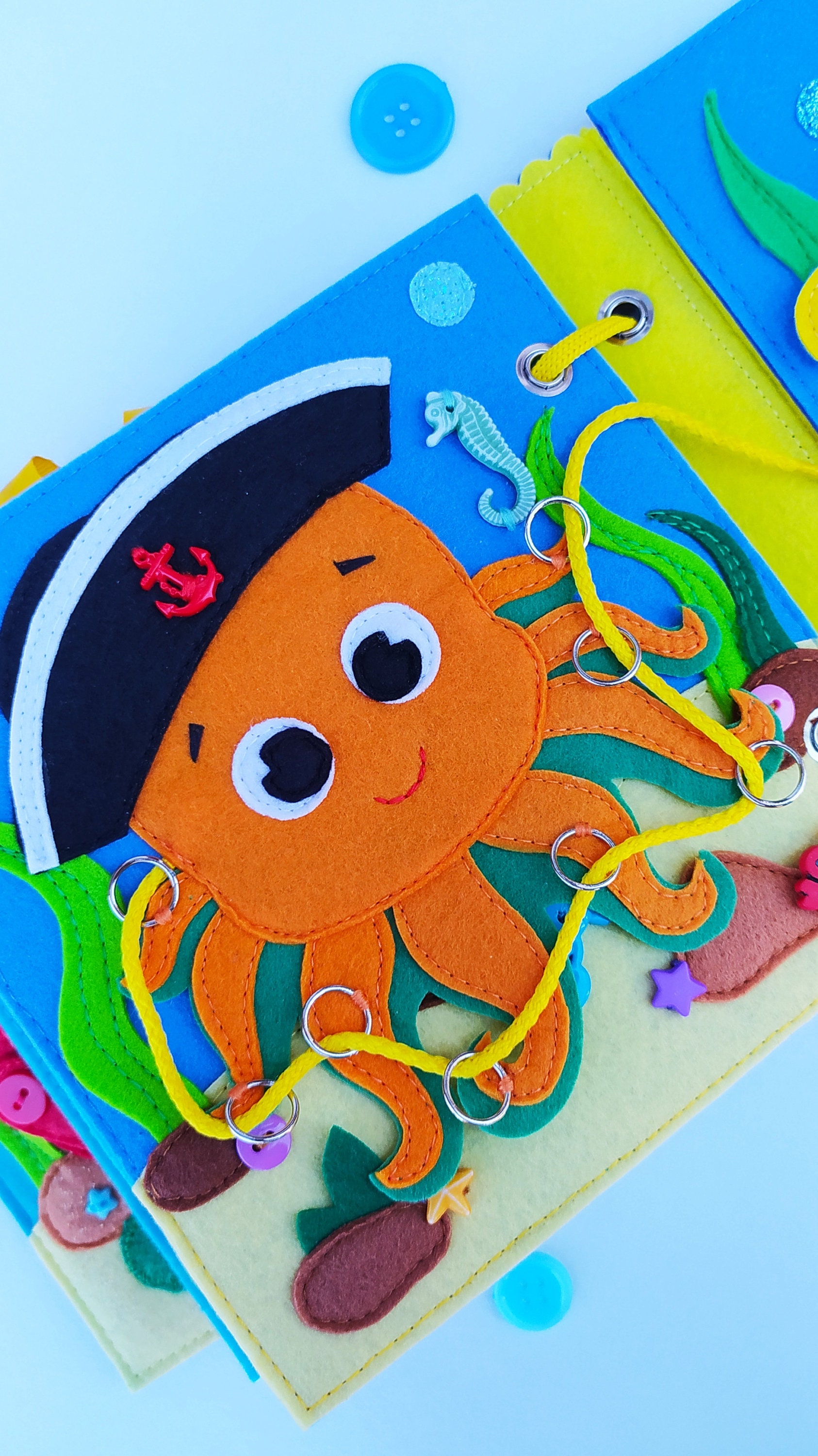 Sea Animals Quiet Book Pattern PDF, Felt Book Pattern, Soft Sensory ...
