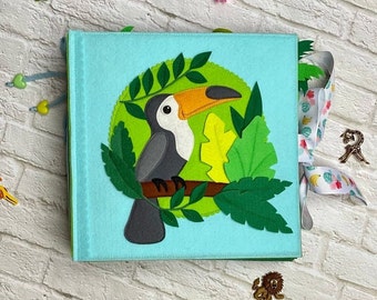 Patrón de libro de actividades de animales en PDF, patrón de libro de actividades de fieltro de África, costura de libro de actividades DIY para niños de 2, 3 y 4 años, tutorial de libro de tela para bebés