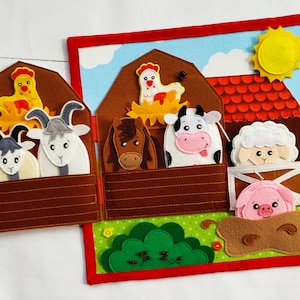 Farm Quiet Book Pattern, Felt book template, Felt farm animals pattern, Felt finger puppet pattern, Felt pattern PDF for toddler