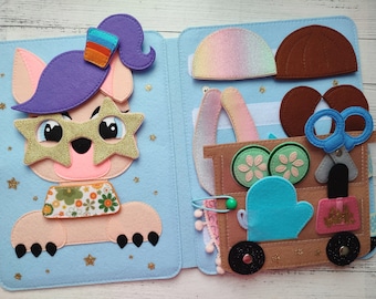 Pet grooming salon Quiet book pattern PDF & Tutorial, Felt book pattern svg, Quiet book ideas, Sensory toys, Pdf felt sewing pattern toddler