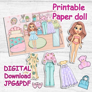 Blythe paper doll clothes cut out, Printable paper doll digital PDF instant download, printable doll house, Busy book activity, Paper DIY