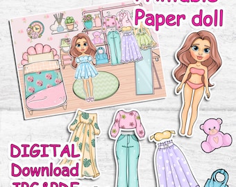 Vestiti per bambola di carta Blythe da ritagliare, Bambola di carta stampabile in formato PDF digitale con download immediato, Casa delle bambole stampabile, Attività con libro interattivo, Fai da te con la carta
