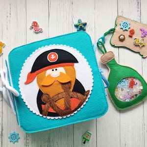 Pirate Quiet book pattern PDF & Tutorial pages, Felt book pattern svg, Quiet book ideas, Sensory toys, Pdf felt sewing pattern for toddler