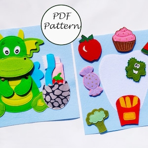 Saubere Zähne Dinos Quiet Buch Nähanleitung, Filzbuch Nähanleitung, Filzbuch Nähanleitung, Filzbuch Nähideen für Kinder 2, 3, 4 Jahre alt