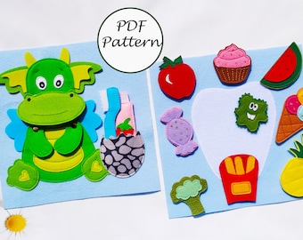 Clean teeth Dino's Quiet book Pattern pdf, Felt book pattern svg, Baby Soft book tutorial, Busy book sewing ideas for kids 2, 3, 4 year old