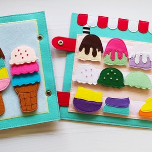 Ice Cream Quiet Book Pattern , Kitchen Felt Book Template Pdf, Soft ...