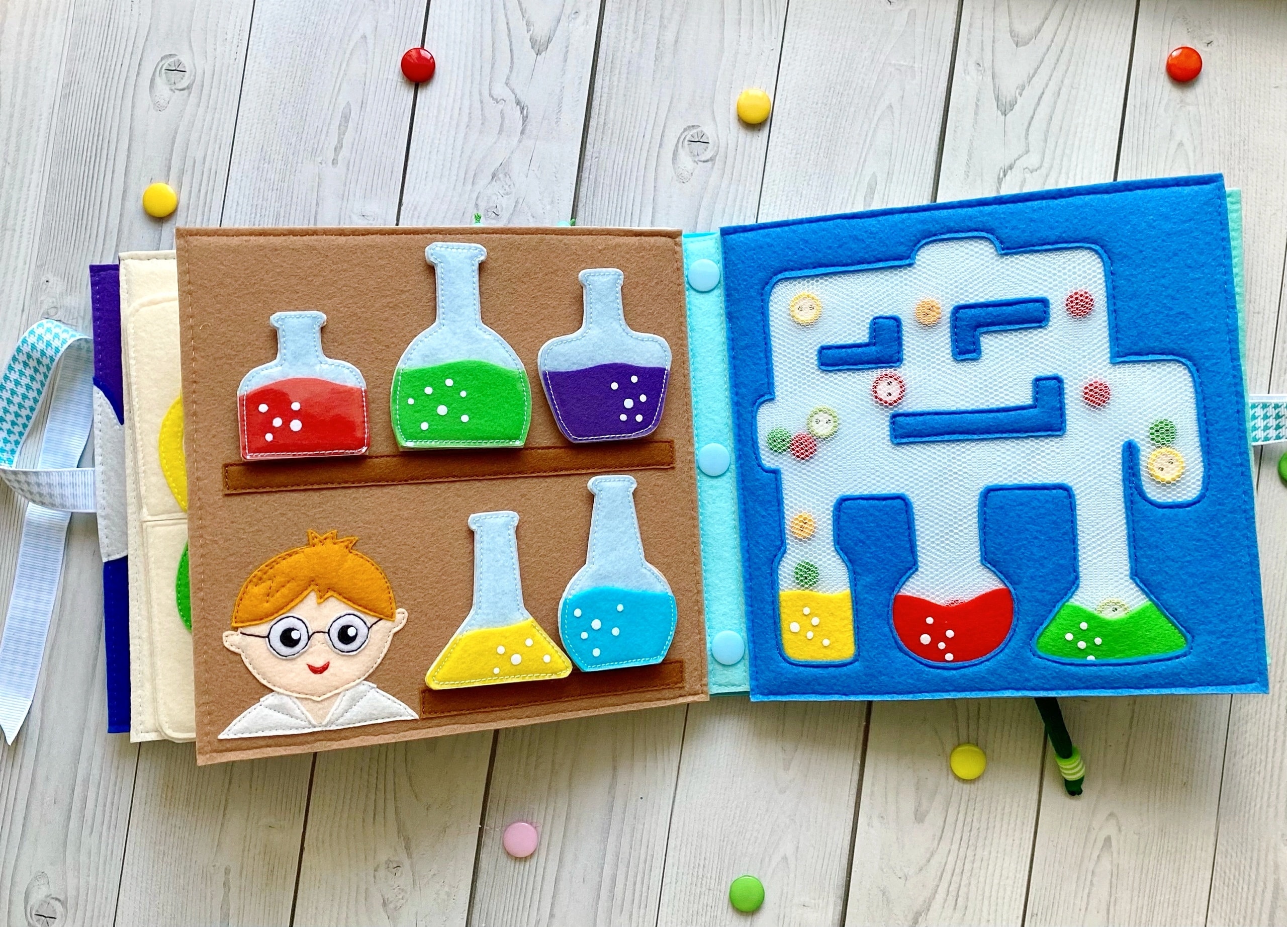 Science Quiet Book Pattern PDF & Tutorial Pages, Felt Book Pattern Svg ...