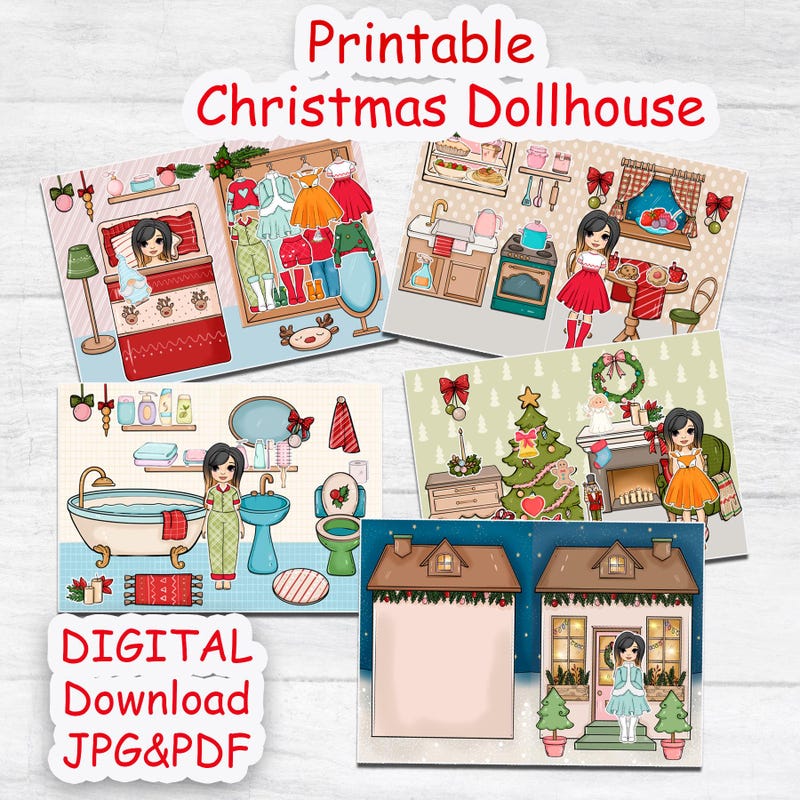 Christmas Paper Doll - Etsy