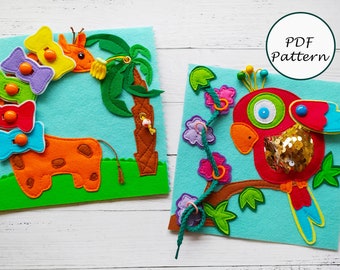 Felt Quiet book Pattern pdf , Felt book pattern , Soft sensory book tutorial, Activity  book sewing ideas for toddler 2, 3, 4 year old