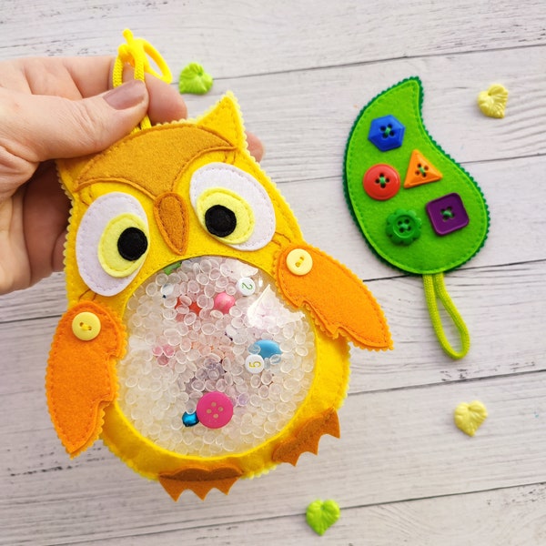 Owl I spy bag pattern & tutorial, I spy game felt pattern, Montessori travel toys, Autism sensory toys PDF, Felt Sewing pattern baby