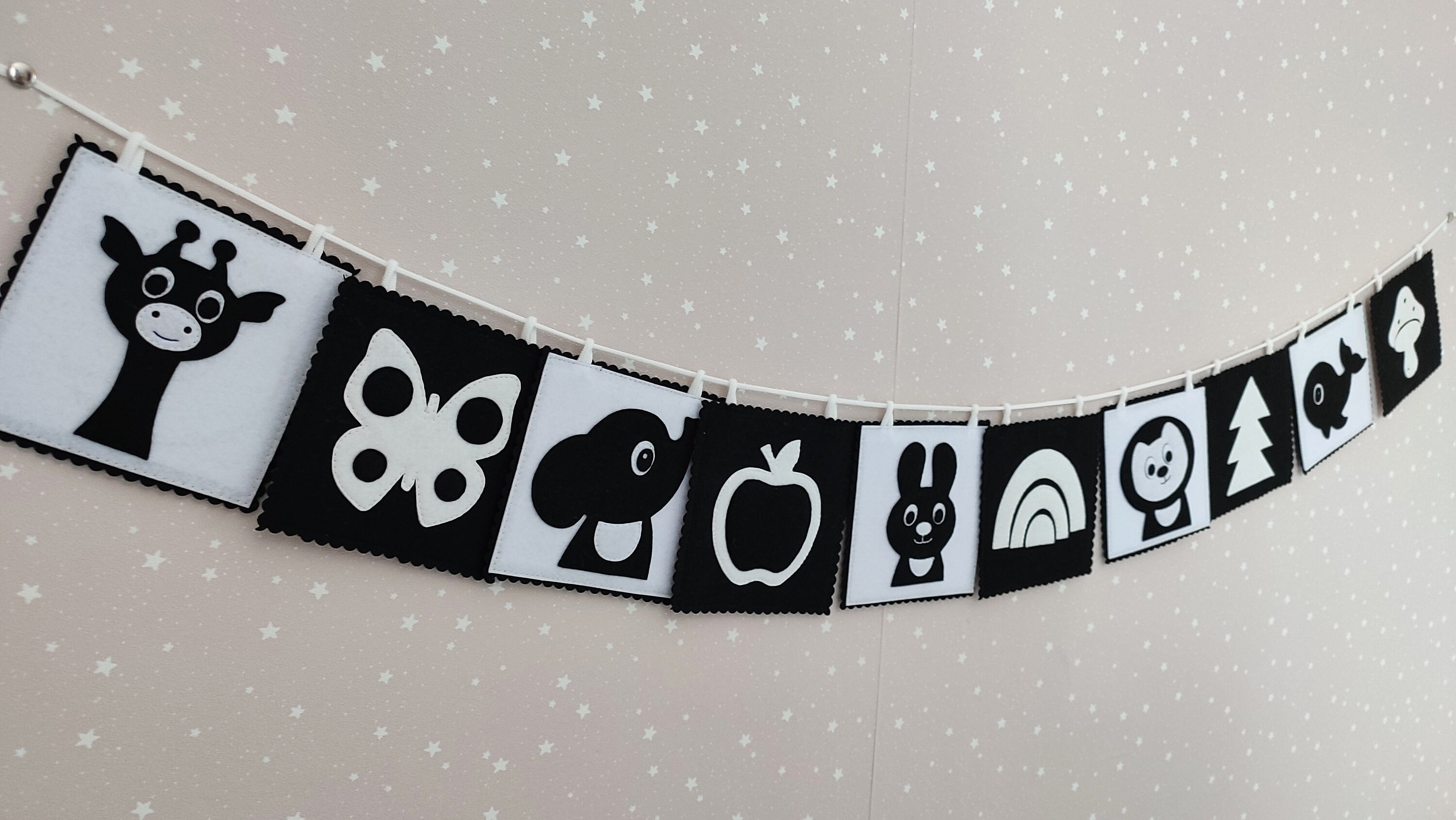 Libro Di Stoffa In Bianco E Nero Per Neonati - 12 Pagine, Sviluppo Cognitivo, Lavabile, Gioco Interattivo - Foto 7