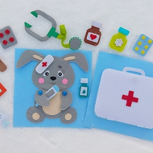 Doctor Quiet book Pattern , Felt book pattern pdf, Soft sensory book template, Busy book sewing ideas for kids 2, 3, 4 year old