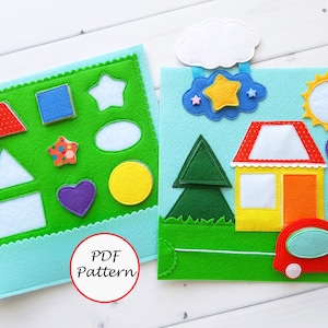 Color sorting Quiet book Pattern pdf, Felt book pattern, Soft sensory book template, Busy book sewing ideas for kids 2, 3, 4 year old