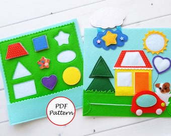 Color sorting Quiet book Pattern pdf, Felt book pattern, Soft sensory book template, Busy book sewing ideas for kids 2, 3, 4 year old
