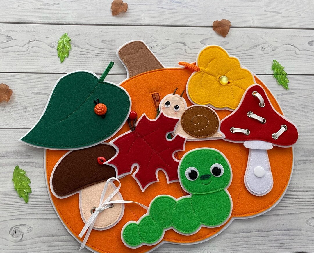Felt Pumpkin Pattern PDF &amp; Tutorial, Felt Fasteners Toys Pattern, Fine ...