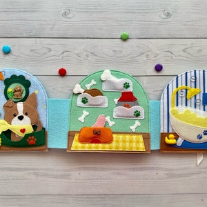Felt Dog house pattern pdf, Quiet book Dollhouse pattern, Pet Felt book pattern svg, Felt dog Pattern, Busy book pattern for girl
