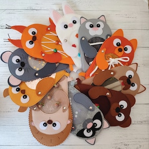 Animals pattern PDF Tutorial, Sensory toys pdf, Felt book pattern svg, Montessori book Quiet book ideas, Pdf felt sewing pattern for toddler