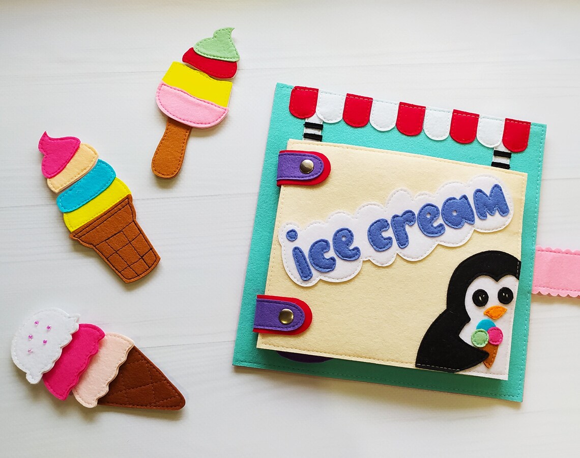 Ice Cream Quiet Book Pattern Kitchen Felt Book Template Pdf - Etsy