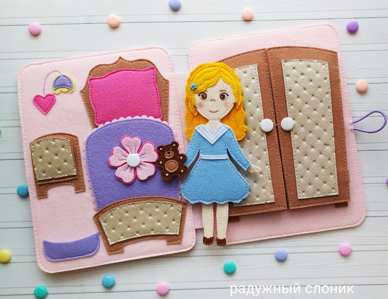 Felt Dollhouse Quiet Book Pattern Pdf Felt Doll Pattern With Etsy