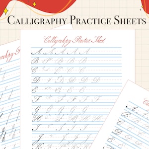 Vintage Style Calligraphy/Cursive/Script Practice Worksheet – Beginner Friendly – All Ages Lettering Guide