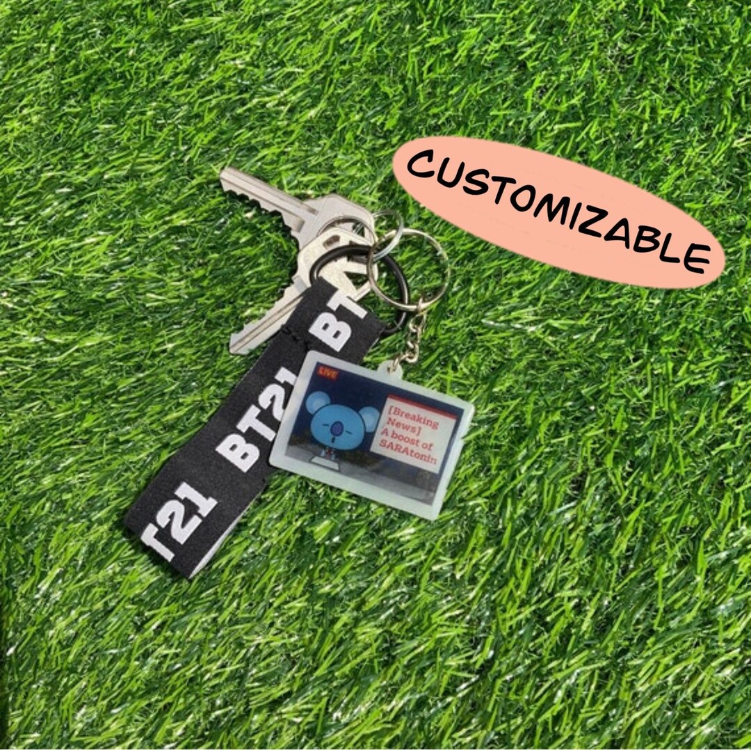 BT21 Keychain / BTS Custom Keychains UV Resin Waterproof Keychain ...