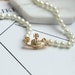 Vivienne Westwood Necklace, Saturn Planet Choker, Pearl Planet Necklace, Saturn Pearl Necklace, Saturn Orb Pearl Necklace, Saturn Necklace