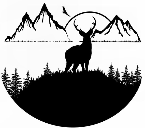 Mule Deer Head Silhouette