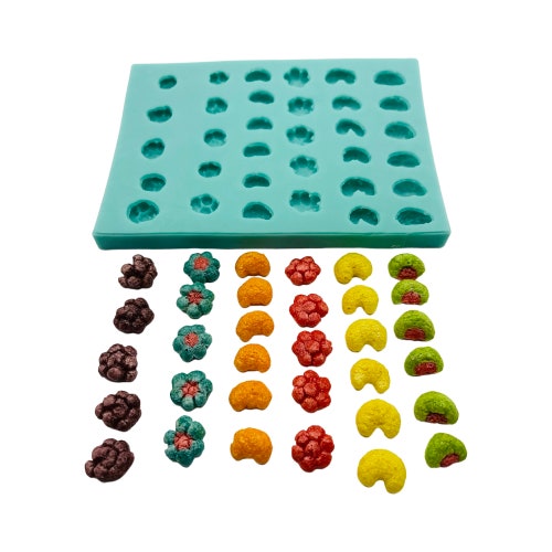 Fruit Shaped Cereal Pieces Silicone Moldcandle Making Soap Etsy