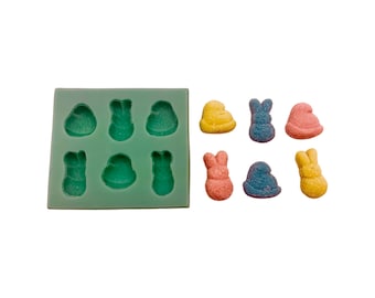 Gummy candy marshmallow chick and bunny mold