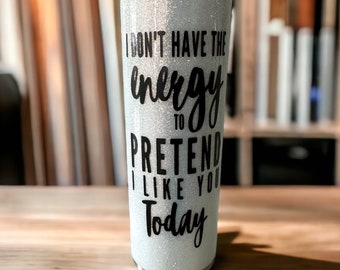 Vaso con purpurina de advertencia: Vaso epoxi de acero inoxidable personalizado