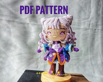 PDF PATTERN Keqing Inspired Amigurumi Crochet Doll