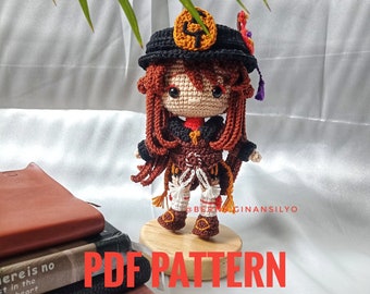 PDF PATROON HuTao Amigurumi pop gehaakt