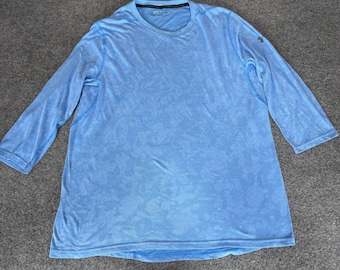 Under Armour Threadborne HeatGear Mens 2XL Blue Camo Long Sleeve Training Shirt