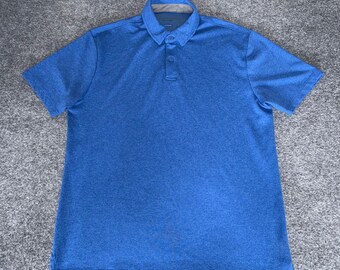 Twillory Athleisure Mens Blue Heather Performance Short Sleeve Polo Shirt Large