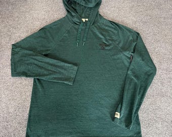 Vans Men XL Green Long Sleeve Hooded T Shirt Raglan Pullover Skate Casual Hoodie