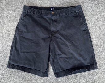GAP Mens Lived-In Chino Shorts Blue Size 36 Flat Front Casual Summer Cotton