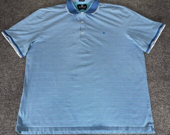Buttercloth Icy Cotton Men 3XL Blue Striped Polo Shirt Ultra Soft Stretch Casual
