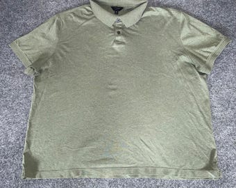 Banana Republic Luxe Touch Polo Shirt Mens XL Sage Green Heather Cotton Casual